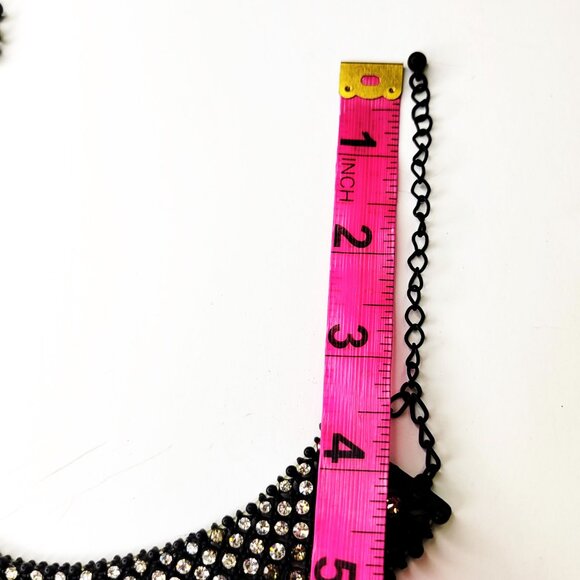 Crystal and Black Choker Necklace - Picture 10 of 13